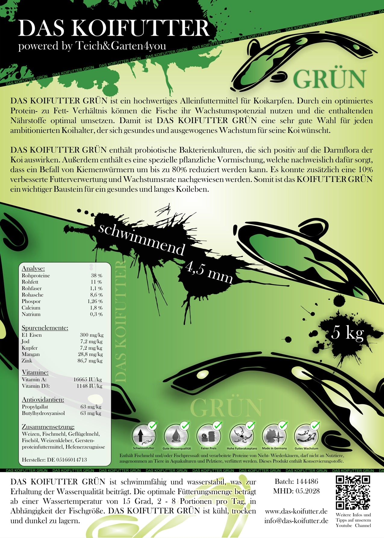 DAS KOIFUTTER GRÜN (VORBESTELLBAR)