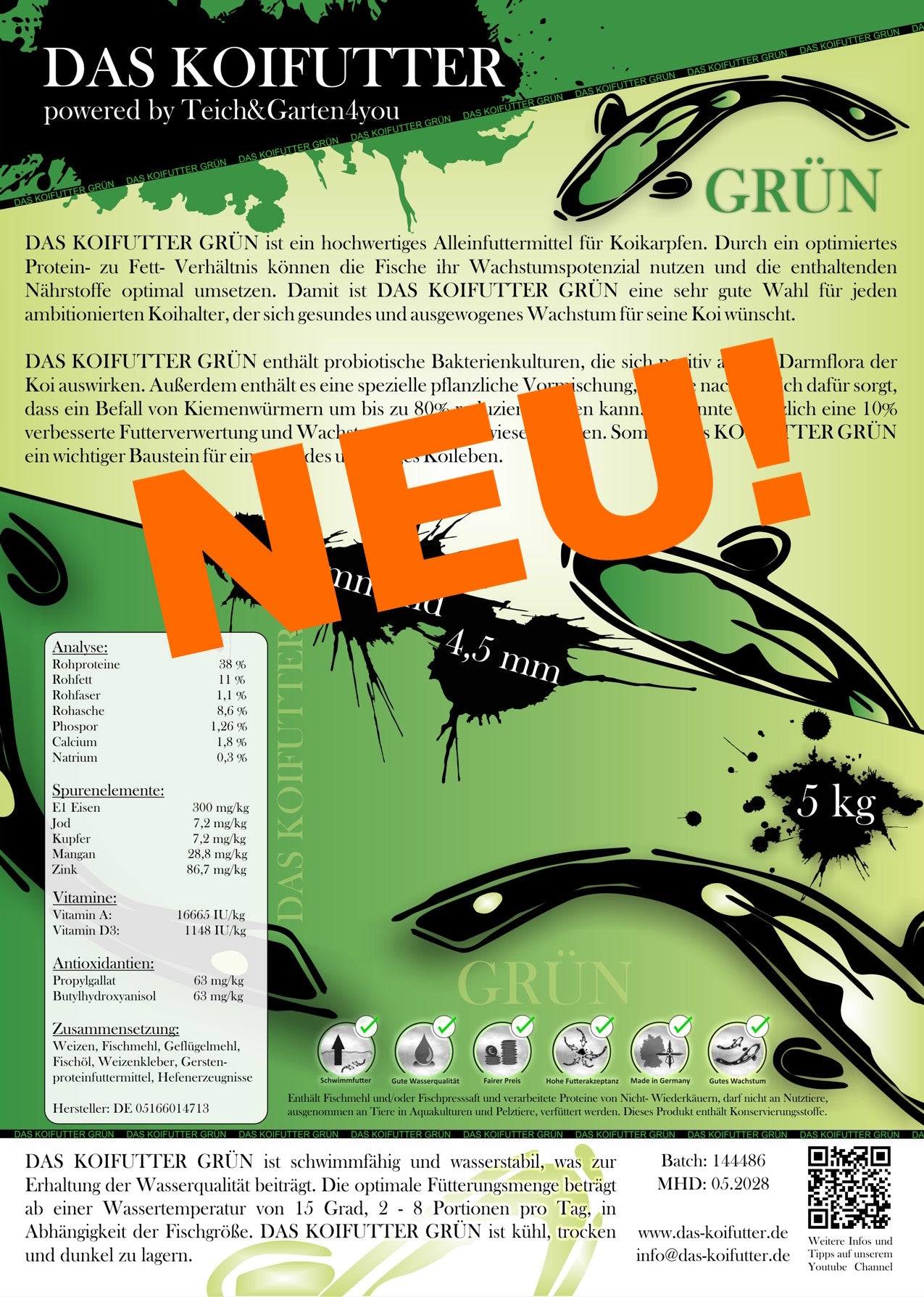 DAS KOIFUTTER GRÜN (VORBESTELLBAR)