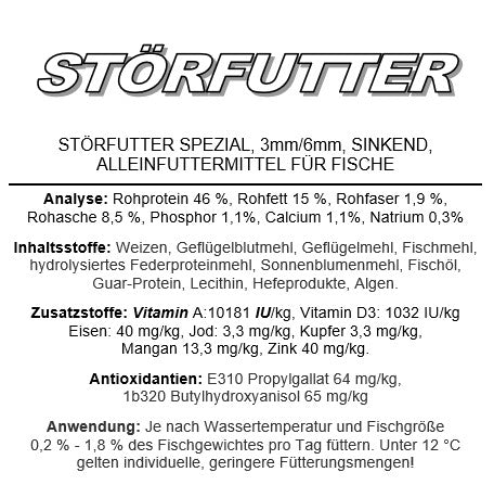 DAS STÖRFUTTER SPEZIAL 3mm/6mm 10kg