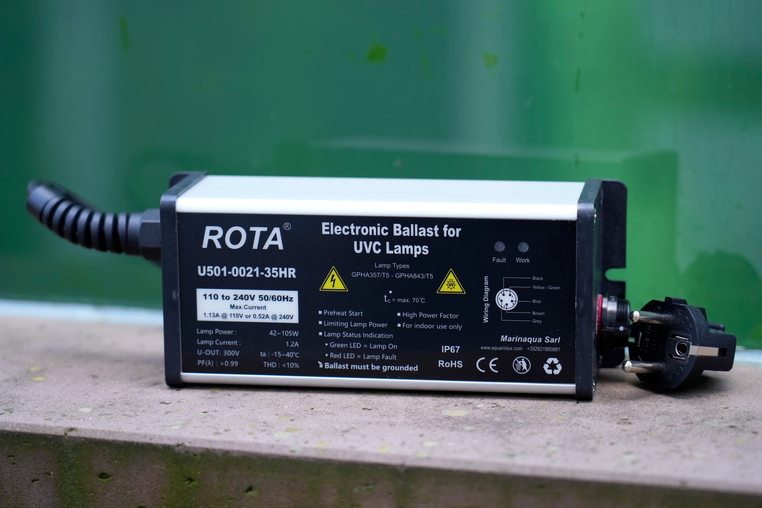 rota tauch uvc lampe für teiche, aquarien und wassertanks, entkeimung und gegen schwebealgen