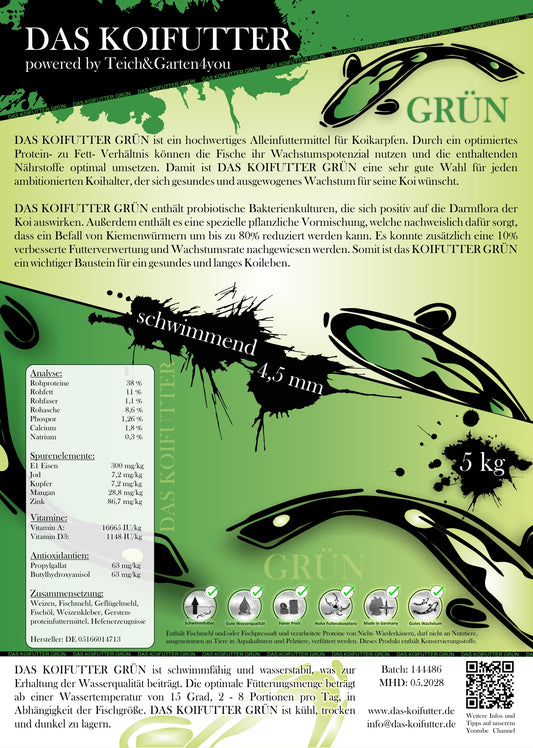 DAS KOIFUTTER GRÜN (VORBESTELLBAR)